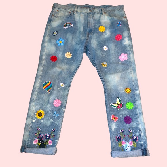Levi's Denim - Customized Levi’s 510 Blue Denim Jeans Sz 38 (fits Women Sz 22 or XXL)